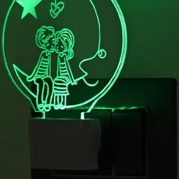 1ST TIME Red & Green Printed Acrylic Contemporary Abstract Shaped Shaped Wall Lamp image 2