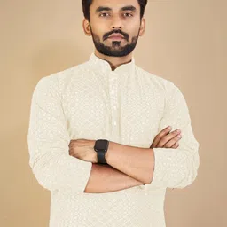 click n buy Men Beige Kurtas-image-29