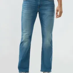 Spykar Vintage Blue Solid Comfort Fit Mid Rise Jeans-image-77
