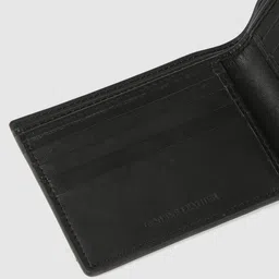 Louis Philippe Men Black Textured Leather Two Fold Wallet image 3