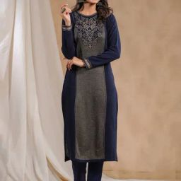 Ishin Navy Printed Straight Kurta-picture-30