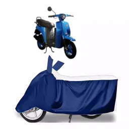 Auto Pearl Bike Cover for Bajaj Sunny (White & Blue)-picture-31
