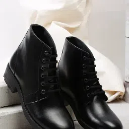 Teakwood Leathers Men's Black Derby Boots-image-50