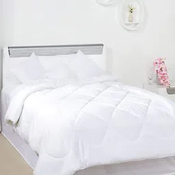 Myntra Elegant Homes White Microfiber Heavy Winter 210 GSM Single Bed Comforter-picture-30