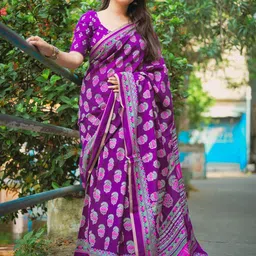 DIVASTRI Ethnic Motifs Zari Designer Saree-picture-17