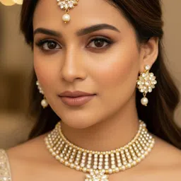 Nui Gold-Plated Stone Studded & Beaded Jewellery Set-picture-29