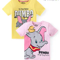 Babyoye Disney 100% Cotton Knit Half Sleeves T-Shirt with Dumbo Graphics Pack of 2 - Multicolour-image-74