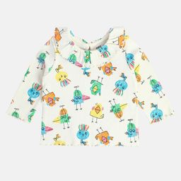 MINI KLUB Cotton Full Sleeves Cartoons Printed Top - Marshmallow-picture-24