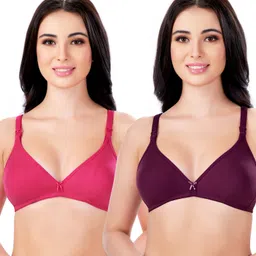 Bella Mama Cotton Elastane Knit Maternity Non Wired Nursing Bra Pack of 2 (Colour May Vary)-picture-26