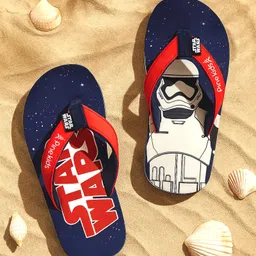 Pine Kids Lucas Slip On Flip Flops with Star Wars Print - Navy Blue-picture-23