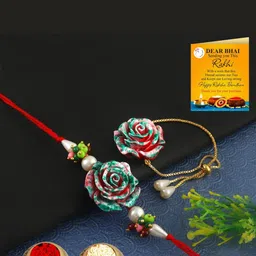 Tanusha Jewels Bhaiya Bhabhi Multicoloured Rakhi Gift Set-picture-21