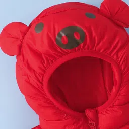 Mark & Mia Full Sleeves Hooded Padded Jacket with Ear Applique - Red image 3