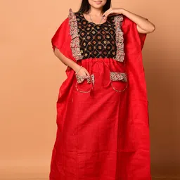 Laa Calcutta Embroidered Maxi Nightdress-image-32