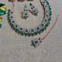 VATSALYA creation Rose Gold-Plated Stone Studded Jewellery Set-picture-18