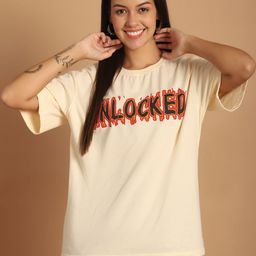 Tromko Women Graphic Printed Round Neck Cotton Oversized T-shirt-picture-39