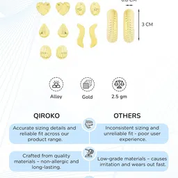 Qiroko Set Of 6 Contemporary Half Hoop Earrings image 5