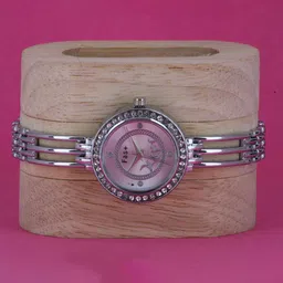 VIRAKTI Women Embellished Dial & Bracelet Style Straps Analogue Watch H-14-SILVER-S01 image 3