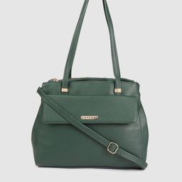 Caprese Green Solid Structured Shoulder Bag-picture-26