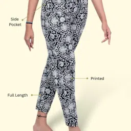 Kryptic Pink & Black Cotton Relaxed Fit Printed Lounge Pants - Pack of 2 image 4