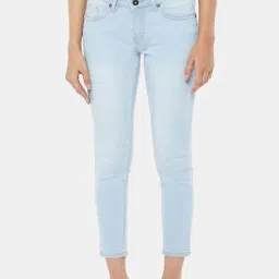 People by Pantaloons Powder Blue Cotton Mid Rise Jeans-picture-30