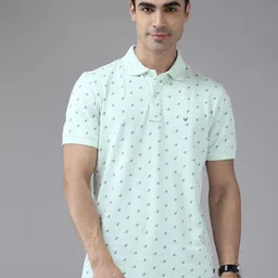 Blackberrys Leaf Print Polo Collar Slim Fit T-shirt-picture-33