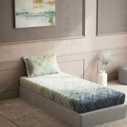 DDecor Abstract Green 150 TC Cotton Single Bedsheet with 1 Pillow Cover-picture-30