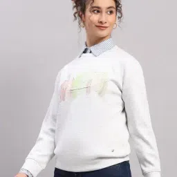 Monte Carlo Off White Regular Fit Printed Sweatshirt image 3