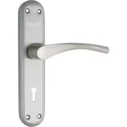 Atom Iron, Stainless Steel, Brass Silver Door Handle Lock Set, InnovaLegend-2 image 3