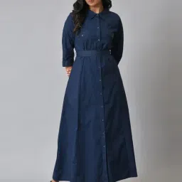 W Navy Cotton Maxi Dress-picture-42