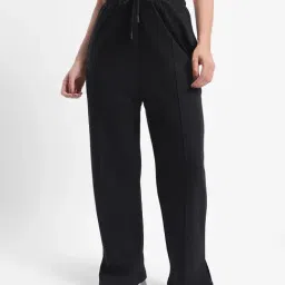 Bewakoof Black Regular Fit Mid Rise Pants-image-0