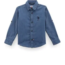 U.S. Polo Assn. Kids Blue Solid Full Sleeves Shirt-picture-13