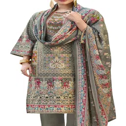 DRAVINAM Trends Embroidered Pure Cotton Unstitched Dress Material-picture-33