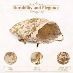 Kuber Industries Set Of 3 Embroidered Potli Clutch image 3