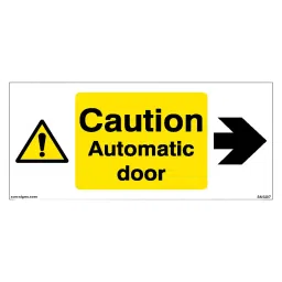 SUNSIGNS  Caution Automatic Door Left Signages Size 600x300 mm HP Print + Vinyl + ACP Sheet, SN0207-image-5