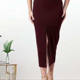 all about you Straight Front Slit Midi Skirt-picture-18