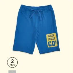 Pantaloons Junior Grey & Blue Cotton Printed Shorts (Pack of 2)-image-46