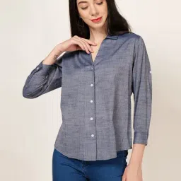 PATRORNA Light Grey Regular Fit Shirt-image-57