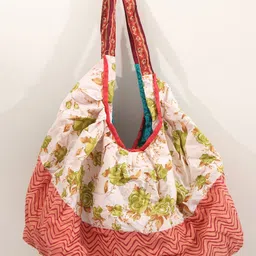 Exotic India Floral Printed Cotton Shopper Shoulder Bag-image-11