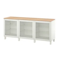 ikea bestå Storage combination with doors, white/Sindvik/Stubbarp white clear glass, 180x42x76 cm-picture-16