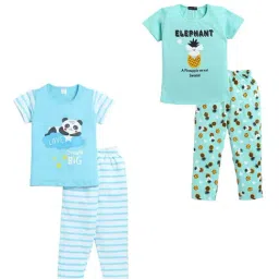 Todd N Teen Kids Multicolor PrintedT-Shirt (Pack Of 2) WithPyjamas (Pack Of 2)-picture-29