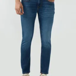 Spykar Mid Blue Solid Slim Fit Mid Rise Jeans-image-12