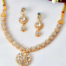 Anouk Gold-Plated Stainless Steel American Diamond Jewellery Set-picture-14