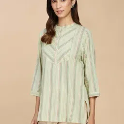 Fabindia Green Striped Tunic-picture-29