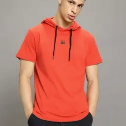 Bewakoof Red Cotton Loose Fit Printed Hooded T-Shirt-picture-24
