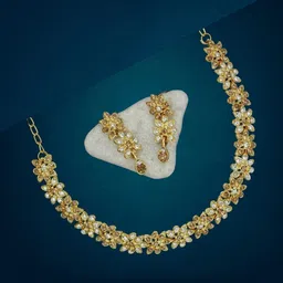 Women Click Stones Studded Jewellery Set-image-36