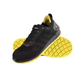 Hillson Steel Toe Safety Shoes Low Ankle PVC Sole Black & Yellow Repellent Textile Size UK 6, Swag 1906-picture-21