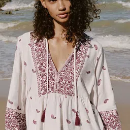 LULU & SKY Women Ethnic Motifs V-Neck Long Sleeve Top-picture-13