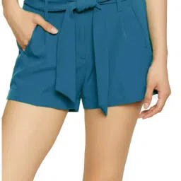PATRORNA Teal Regular Fit Shorts-image-13