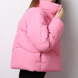 Vero Moda Pink Regular Fit Puffer Jacket-image-30