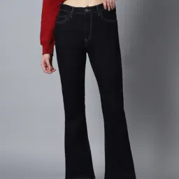 High Star Women Blue Bootcut High-Rise Stretchable Jeans-image-55